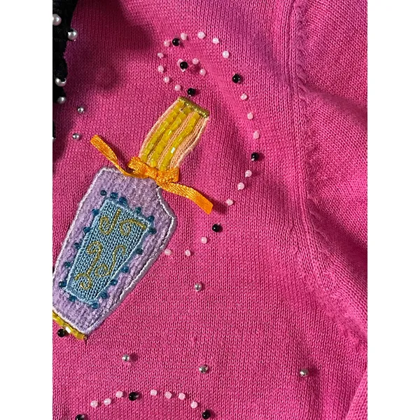 Jack B Quick 90s Pink Perfume Knit Cardigan size Medium - Image 12