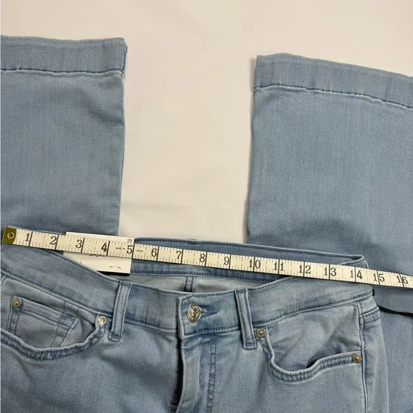 7 For All Mankind Sky Blue Boot Cut Jeans - Image 4
