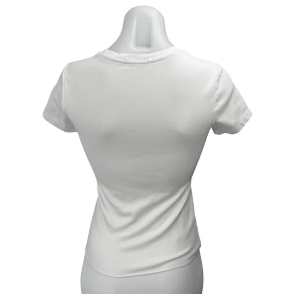 WeWoreWhat Women's White Short Sleeve Slim Fit Crew Neck T Shirt Tee Top Size M - Image 2