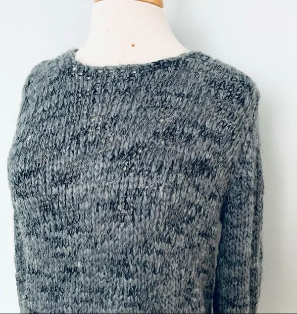OC Gray Wool Knit Pullover Sweater Open Back Size L Size L - Image 5