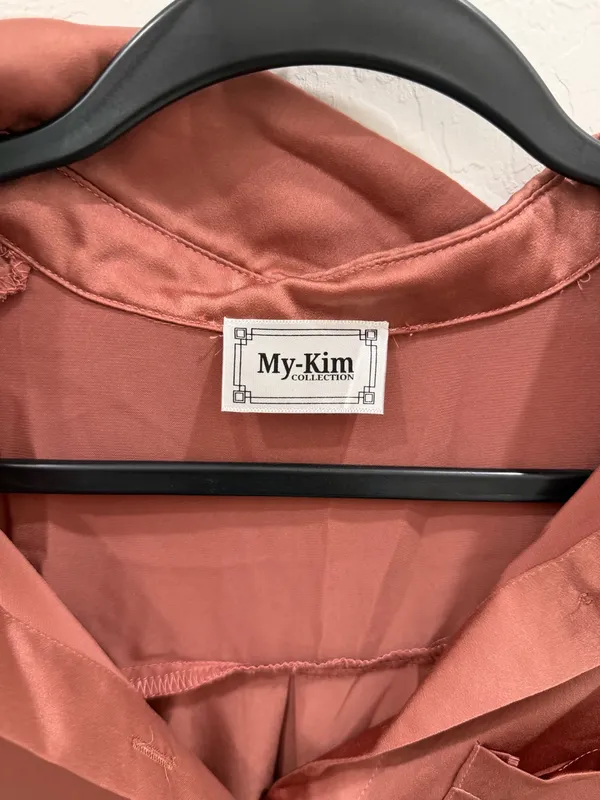My Kim Collection Shirt Dress Satin Button Down - Image 4