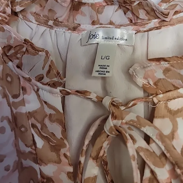 NWT Limited Edition Joie brushed clay print peasant top blouse sz Large - Image 7