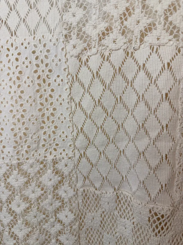 Free People Crochet Lace Boho Long Sleeve Patchwork Top - Image 3
