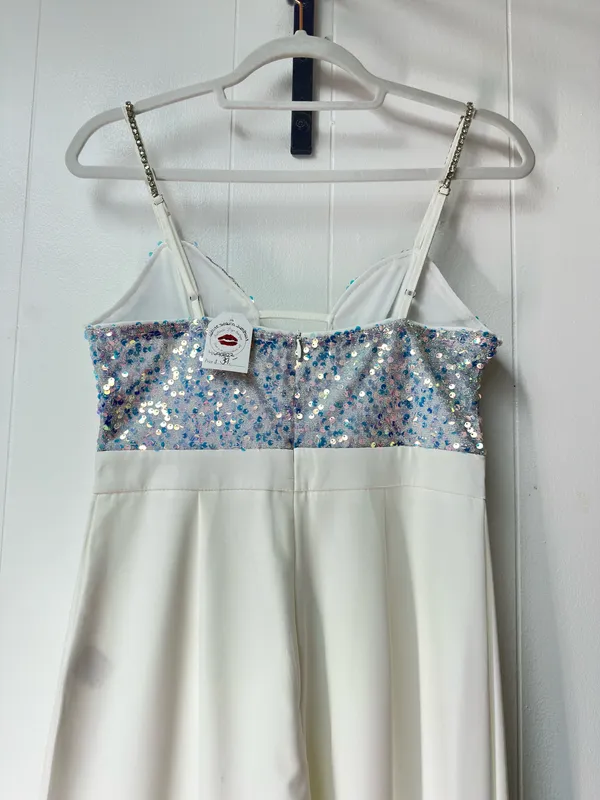 Boutique White and iridescent sequin jumpsuit - Image 8