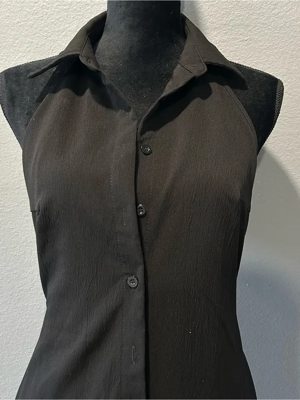 POÉSELLE Black Open Back Maxi Dress Size L Runs Small NWOT - Image 4