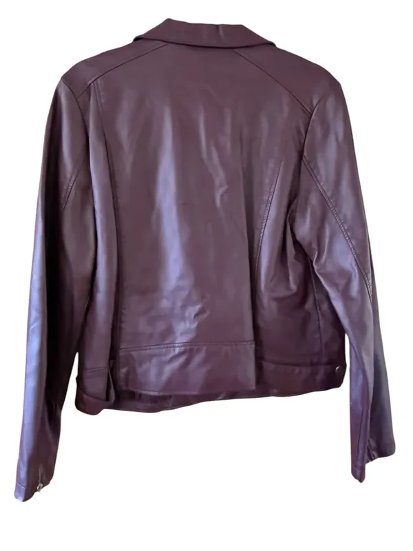 Primark Burgundy Faux Leather Moto Jacket - Image 2