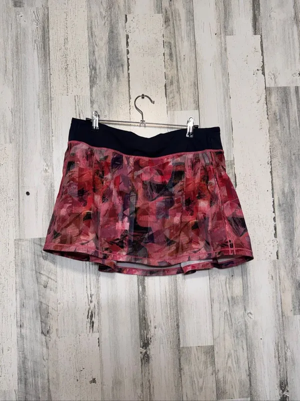 Lululemon Pace Rival Skirt Multi Pink Floral Abstract Tennis Running Womens 10 - Image 4