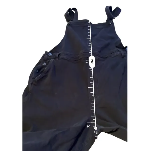 Aerie Denim Overalls Womens XL‎ Black Wide Leg Relaxed Fit Faded Wash - Image 8