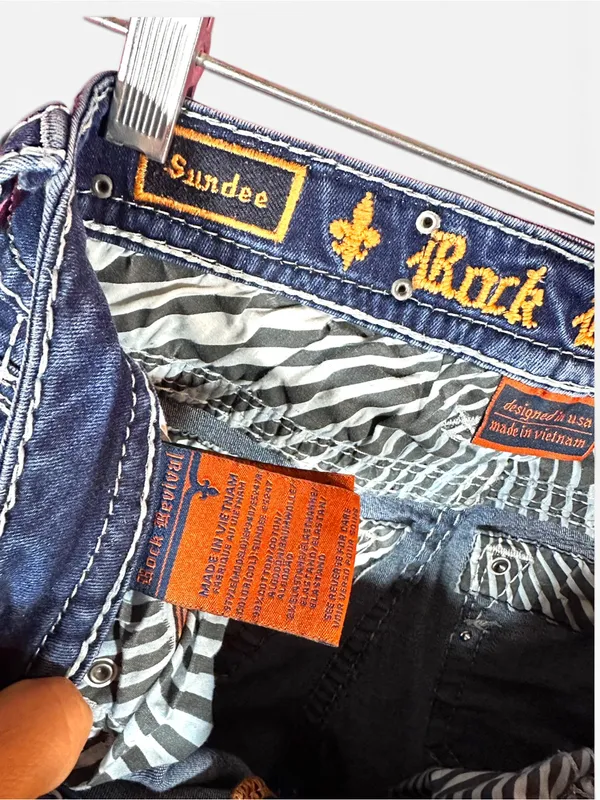 Rock Revival Sundee Easy Skinny Jeans Size 26 Rhinestone Bling Y2K - Image 12