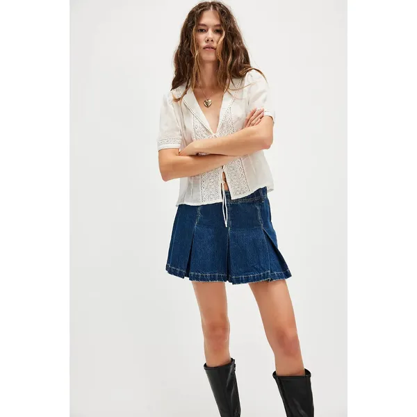 Free People We The Free Madison Ave Denim Mini Skirt Size 30 New with tags - Image 2