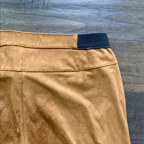 Faux Suede Leggings Womens Sz XL Tan Pull On Fall Essential - Image 5