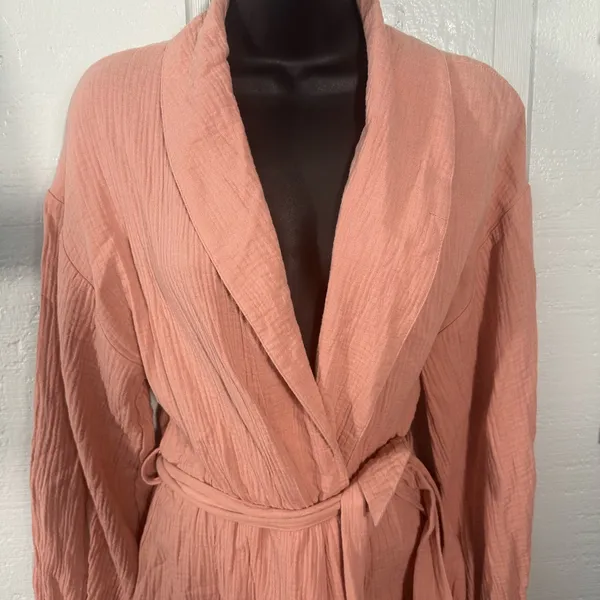 Nordstrom Peach Long Sleeve Wrap Top Size Medium NWT - Image 4