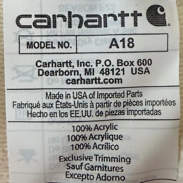 Carhartt Beige Acrylic Beanie Unisex - Image 3
