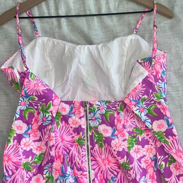 Lilly Pulitzer Shelli Stretch Midi Dress Amethyst Embroidered Pink Size 6 - Image 8
