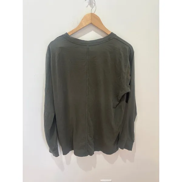 Lululemon Long Sleeve Crew Neck Tee‎ Dark Olive Green Relaxed Fit Size 10 - Image 2