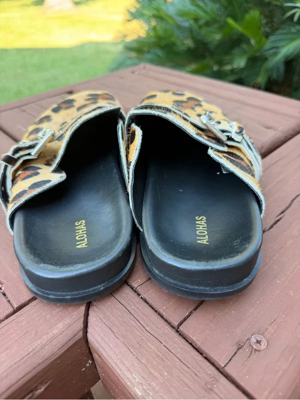ALOHAS Halia Leopard Print Buckle Mules Clogs EU 41 US 10.5 $220 - Image 8