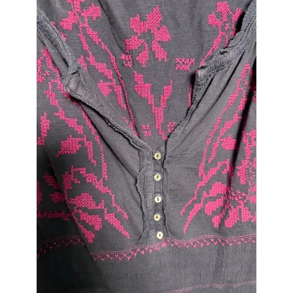 Free People Persuasion Embroidered Peasant Tunic Blouse M‎ Boho Cottagecore - Image 5