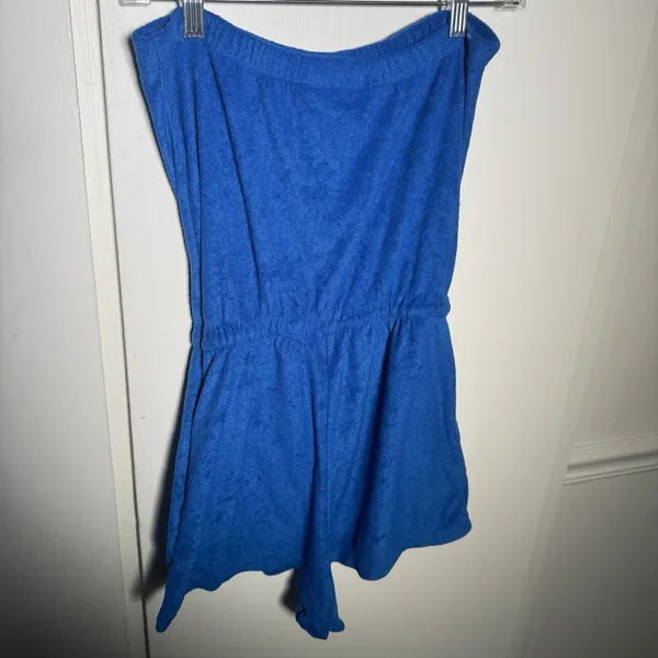 Bud Light Promotional Strapless Royal Blue Romper Size Small Women's One Piece - Image 5