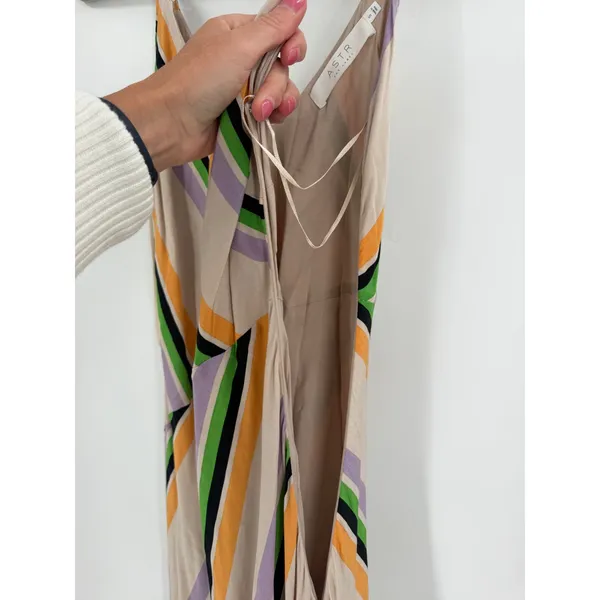ASTR The Label Midi Dress Womens S Multicolor Striped Slit Boho Party Cocktail - Image 10