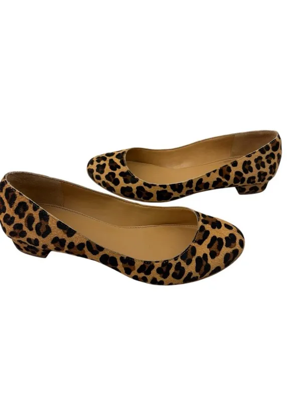 J. Crew Lily Flats Womens Size 7 Leopard Print Calf Hair Low Heel Acadamia - Image 2