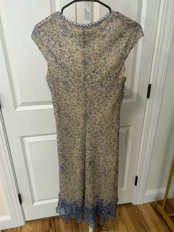 Vintage Floral Dress Blue - Image 3