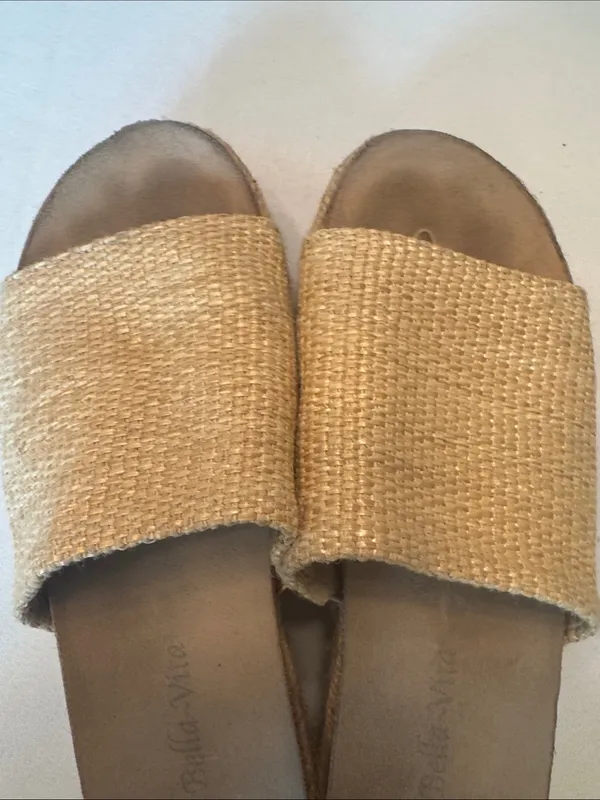 Dolce Vita Natural Raffia Slide Sandals - Image 2