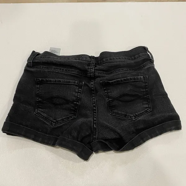 Abercrombie & Fitch Black Denim Cuffed Jean Shorts Size 4 / 27 - Image 2