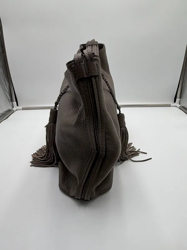 Rebecca Minkoff F16 Brown Genuine Leather Fringe Tassel Hobo Shoulder Bag - Image 5