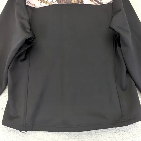 Habit Women's Black Pink‎ Camo Mossy Oak Softshell Jacket Full Zip Size Large - Image 10