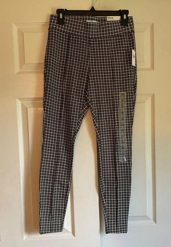 NWT Old Navy Small Stevie high rise pixie houndstooth pull on pants stretchy - Image 2