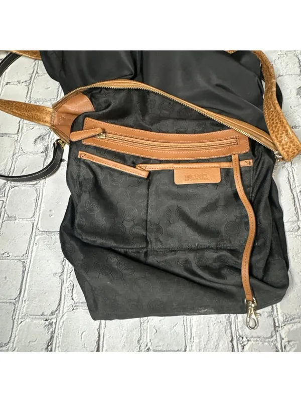 Michael Kors Black Cognac Shoulder Bag With Tan Leather Trim Medium Purse - Image 12