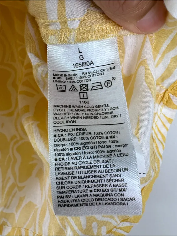 Old Navy Crinkle Gauze Ruffle Waist Mini Skort Size Large Yellow Floral - Image 6