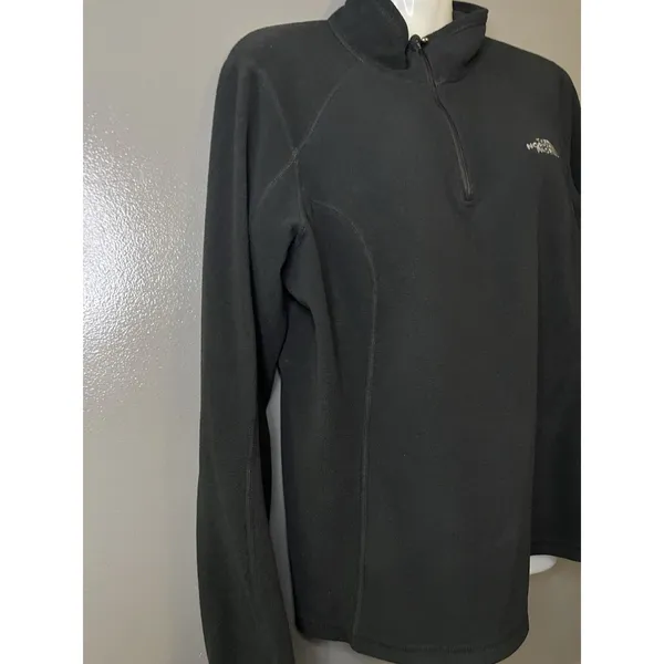 The North Face Pullover Womens Large Black Polartec Fleece 1/4 Zip Top - Image 3