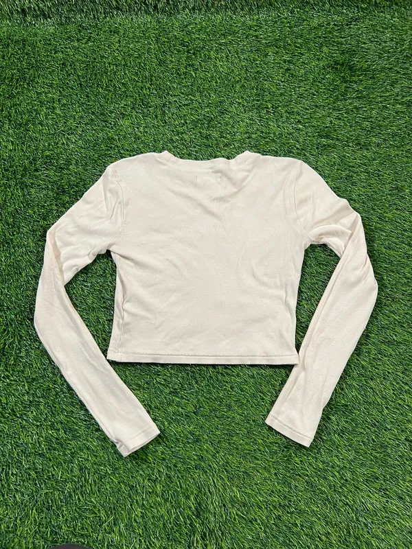 Madewell Ribbed Long Sleeve Cropped Knit Top size xs Womens - Image 2