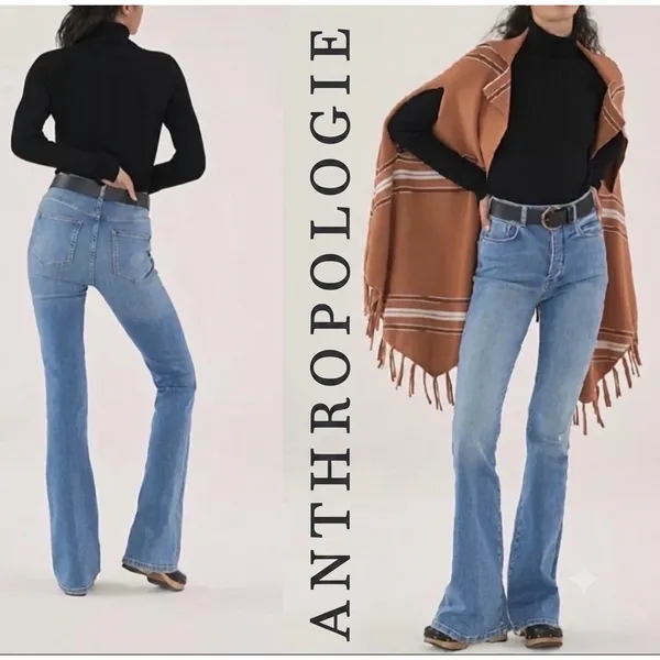 Anthropologie Pilcro Letterpress The Icon Flare Denim Jeans $148 High Rise NWT - Image 2