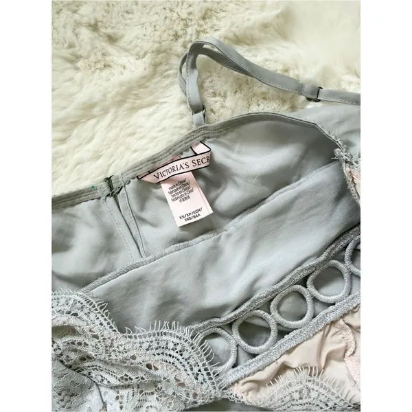 Victoria's Secret Silver Lace-Trim Slip Chemise - Image 3