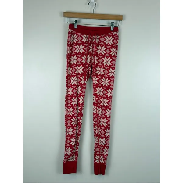 Hanna Andersson Long John Pajamas SET Scandi Snowflake Women's Size XS - Image 6