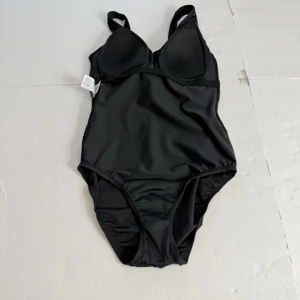 Lands End Black SlenderSuit Wrap One Piece Soft Cup‎ Swimsuit Size 6 - Image 8