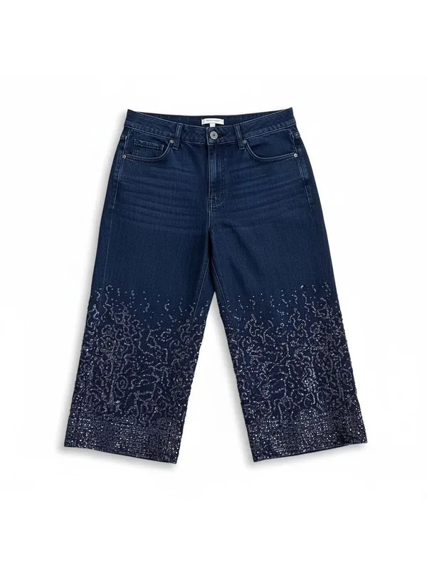 Anthropologie Maeve The Colette Embellished‎ Sequin Wide-Leg Jeans 16W NWT - Image 3