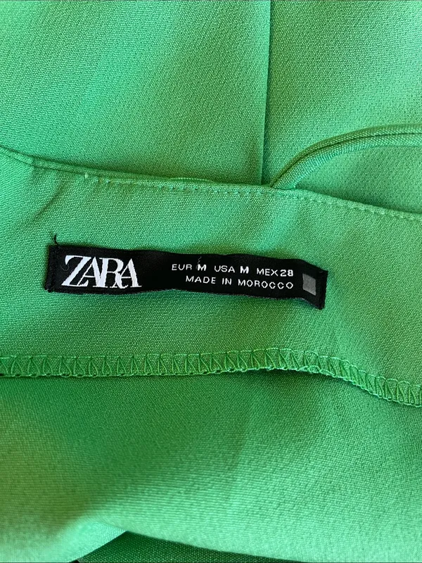 Zara Emerald Green Spaghetti Strap Midi Dress - Image 5
