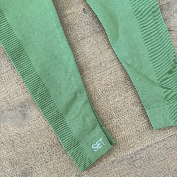 set active green full length high waisted workout yoga leggings - Image 4