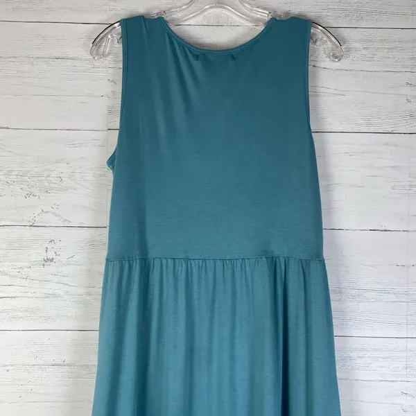 Zesica maxi dress blue sage sleeveless size M sundress with pockets - Image 5