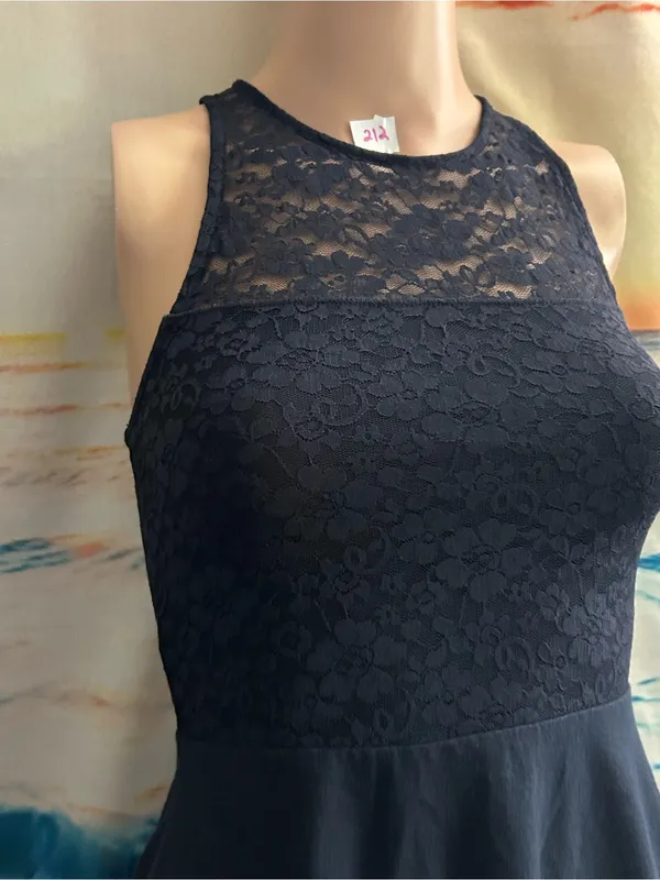 Hollister Black Lace Fit & Flare Dress Women's Sleeveless XS - Image 5
