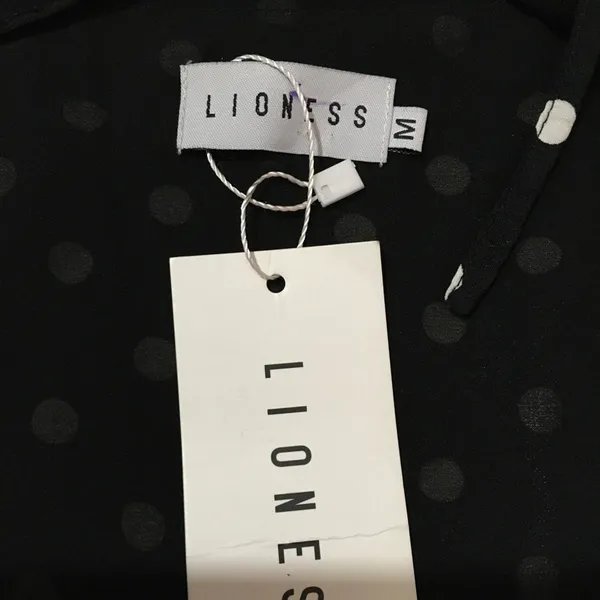 NWT REVOLVE X LIONESS Take the Plunge Polka Dot Top - Black - Medium - Image 10