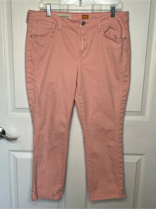 Anthropologie Pilcro Stet Sz 32 Peach Pink Cropped Ankle Jeans - Image 11