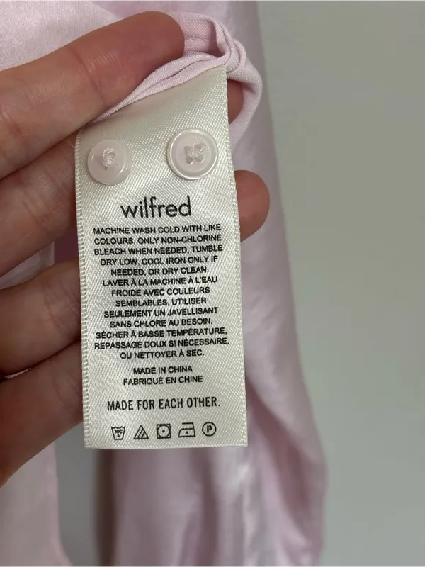NEW Aritzia Wilfred Tie Front Satin Blouse in Mochi Pink - Size S - Image 8