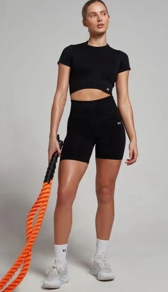 MP Women's Tempo Seamless Crop Top - Black - Image 3