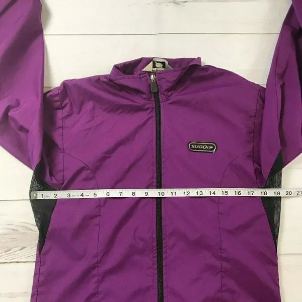 Sugoi Womens Purple Long Sleeves Full Zip Mock Neck Windbreaker Jacket Size S - Image 6