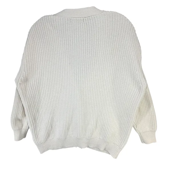 Quince Organic Cotton Oversized Boyfriend Cardigan Womens XS Ivory Cozy Comfort - Image 6