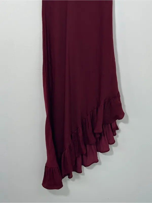 Kimchi Blue Urban Outfitters Burgundy Lace Trim Asymmetrical Maxi Dress XS NWT - Image 3